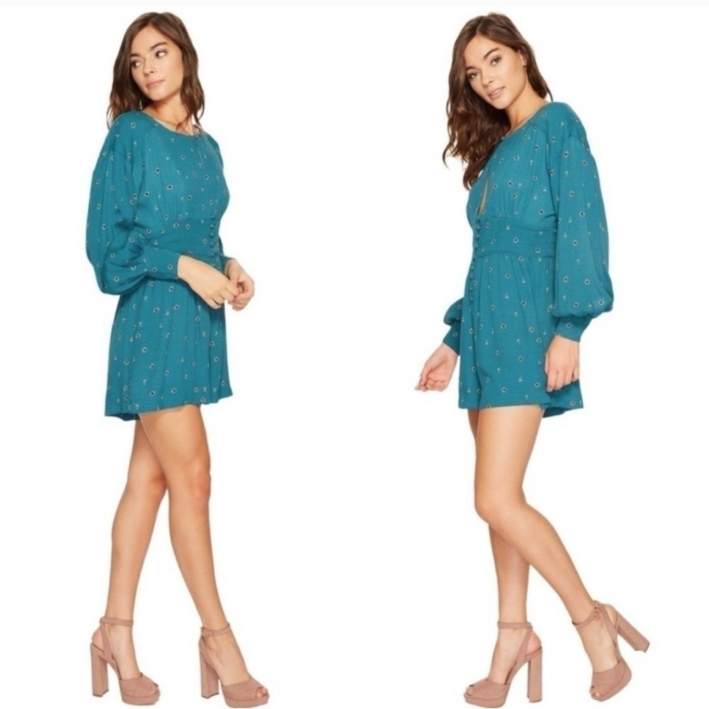 Free People Love Grows Green Romper Size Large NEW OB652803 - Picture 2 of 16